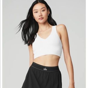 Alo Yoga white airbrush real bra tank